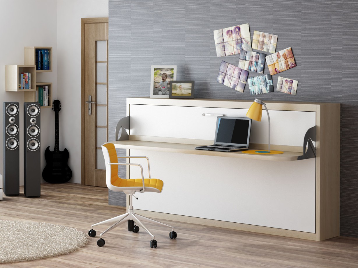 Schrankbett Wandbett mit Schreibtisch Singlo Desk Premium PM & PG